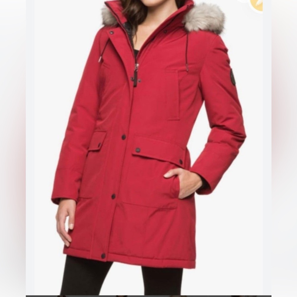 Andrew Marc womens  red heavy duty zip up jacket size small